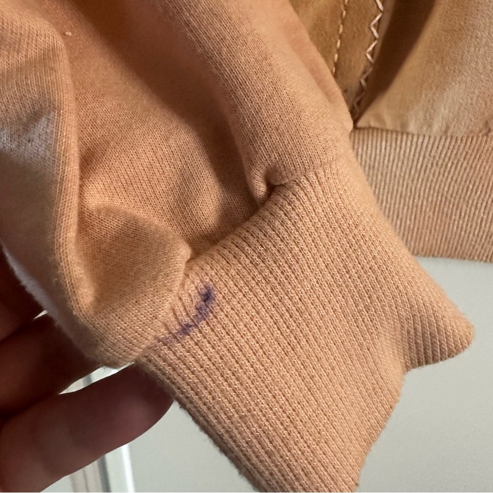 Alfred Dunner Embroidered Patchwork Sweatshirt Polo Medium Peach Floral - Picture 9 of 15